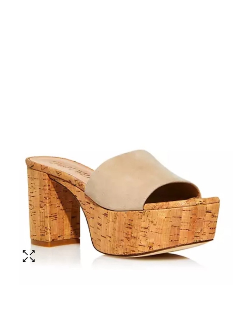 Stuart Weitzman Beige Cork Square High Platform Sandals - Brand New In Box  8.5